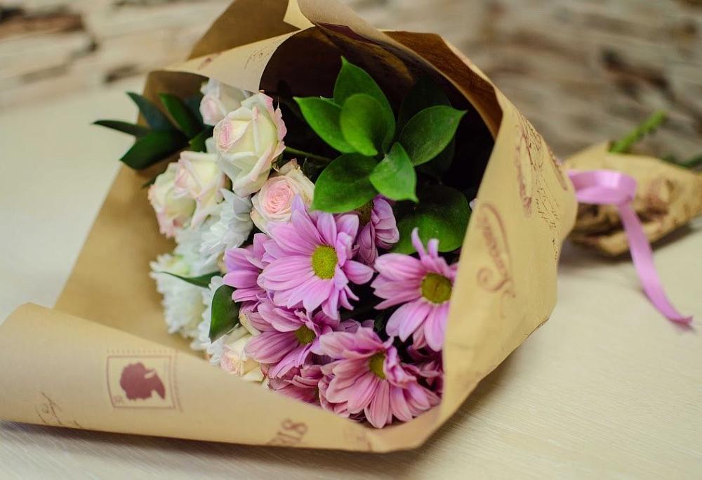 Букет цветов из: Розы и Хризантемы в Спас-Заулок