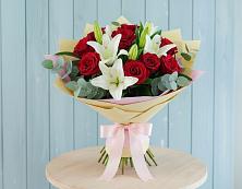 Букет цветов из:  Лилии и Розы в Спас-Заулок