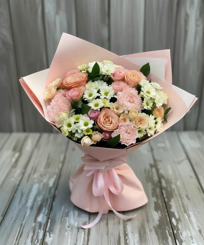 Букет цветов из: Гвоздики, Розы и Хризантемы в Спас-Заулок