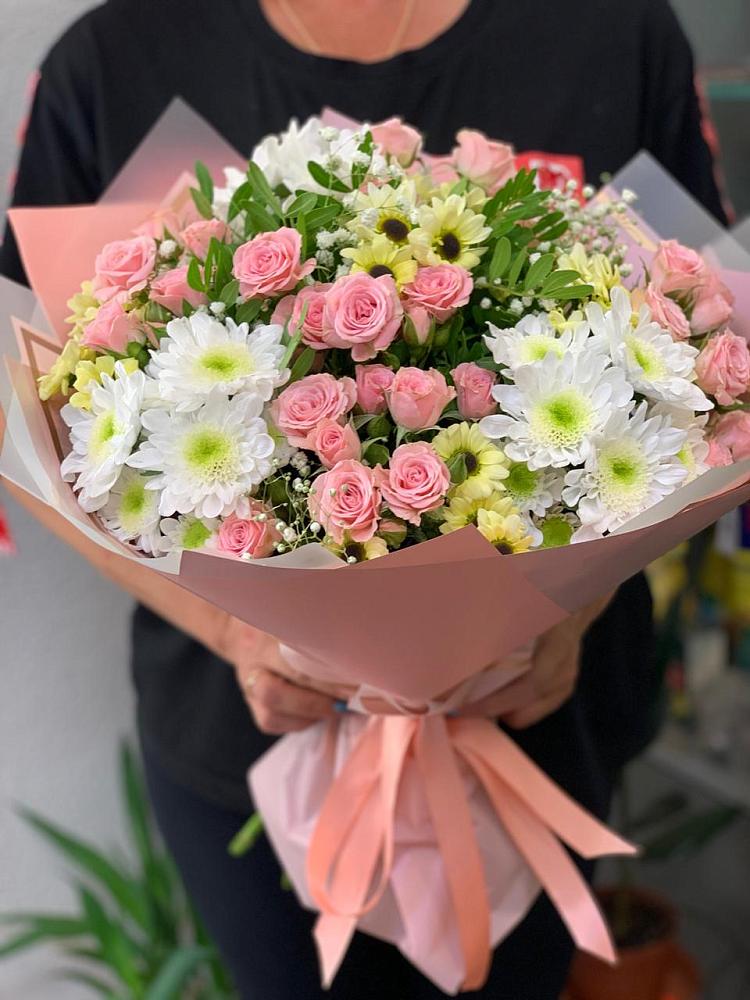 Букет цветов из: Розы и Хризантемы в Спас-Заулок