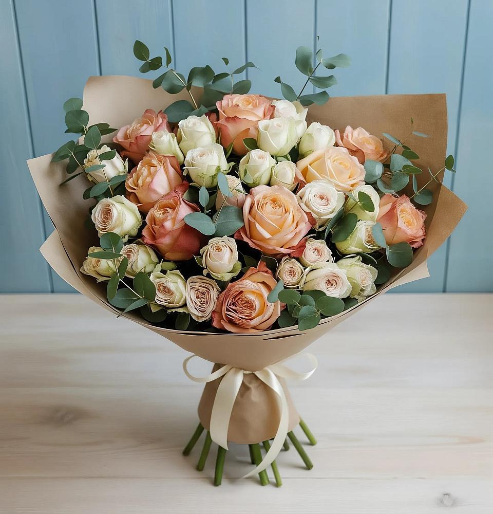 Букет цветов из: Альстромерии и Розы в Спас-Заулок