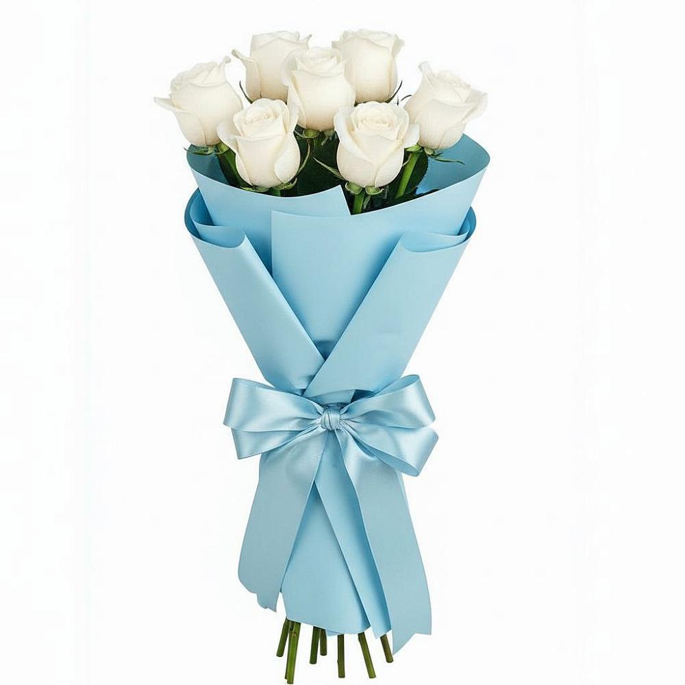 Букет 7 белых роз Проуд в Спас-Заулок