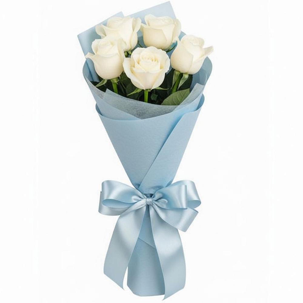 Букет 5 Белых роз Проуд в Спас-Заулок