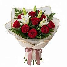 Букет цветов из:  Лилии и Розы в Спас-Заулок