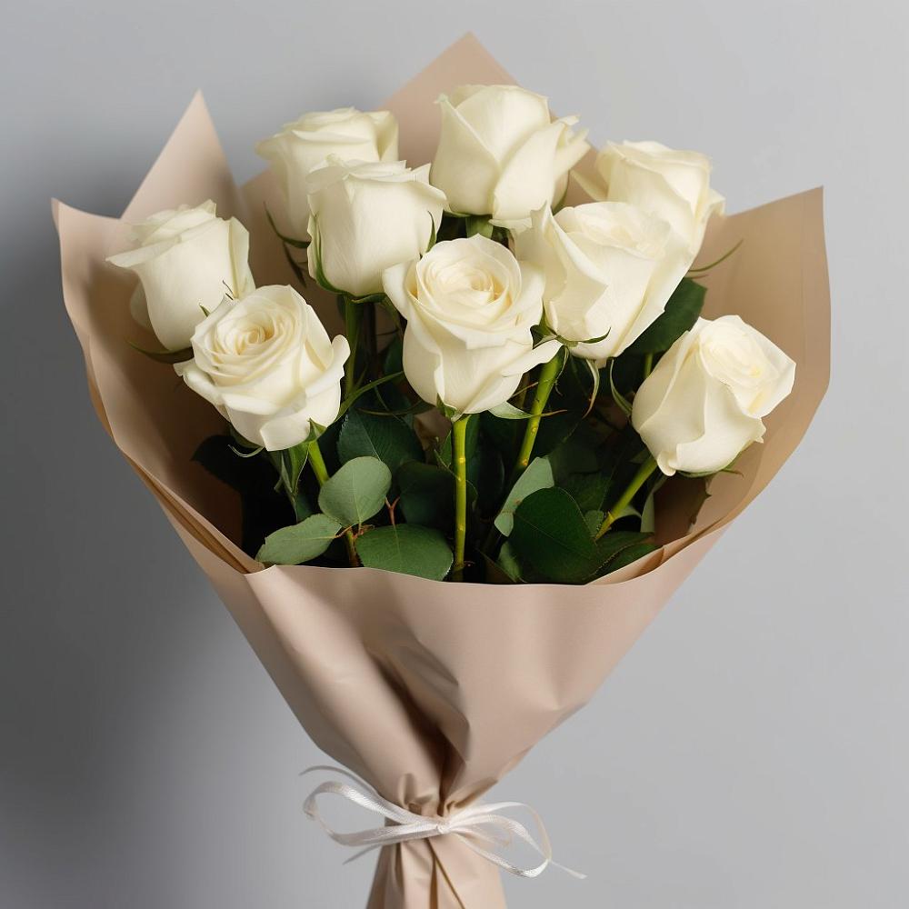 Букет 9 Белых роз Эдлесс Лав в Спас-Заулок