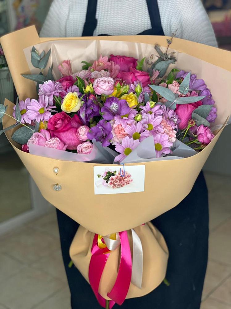 Букет цветов из: Хризантемы, Гвоздики и Альстромерии в Спас-Заулок