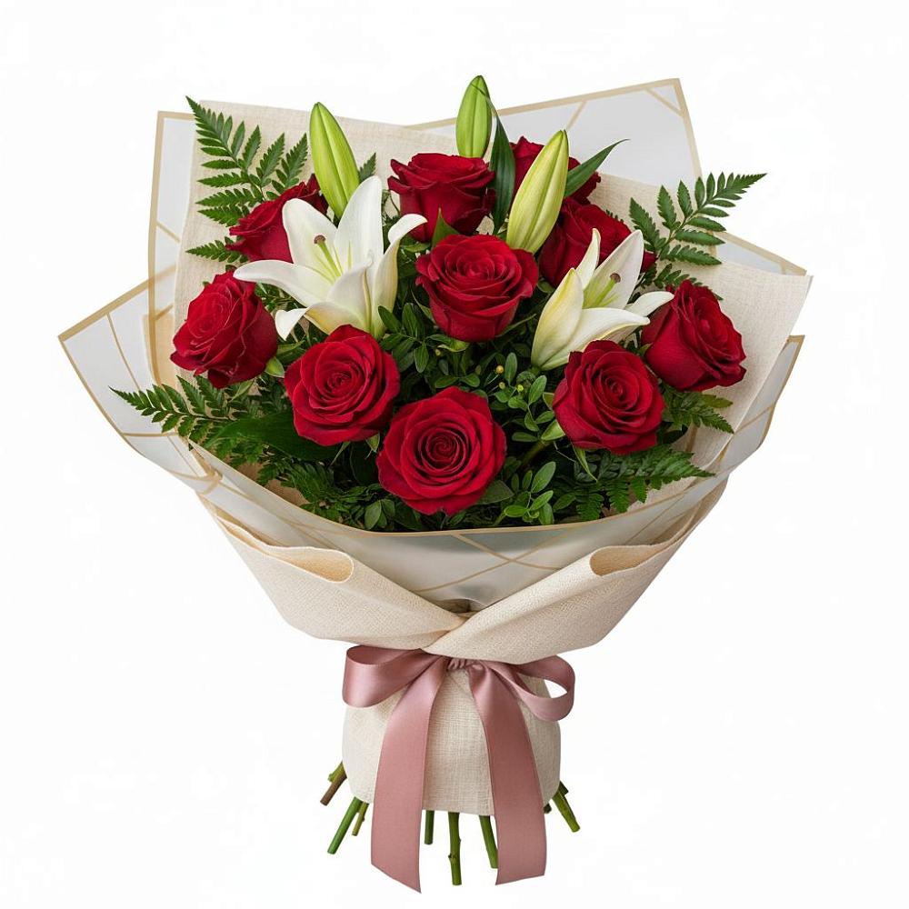 Букет цветов из: Лилии и Розы в Спас-Заулок