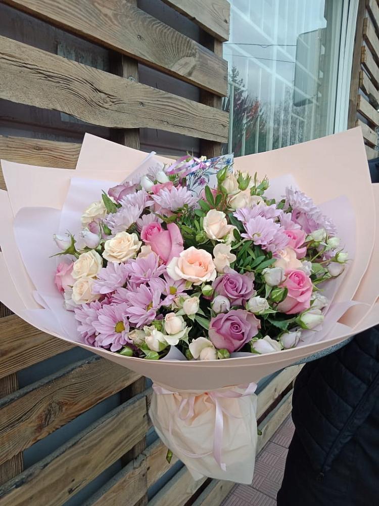 Букет цветов из: Розы и Хризантемы в Спас-Заулок