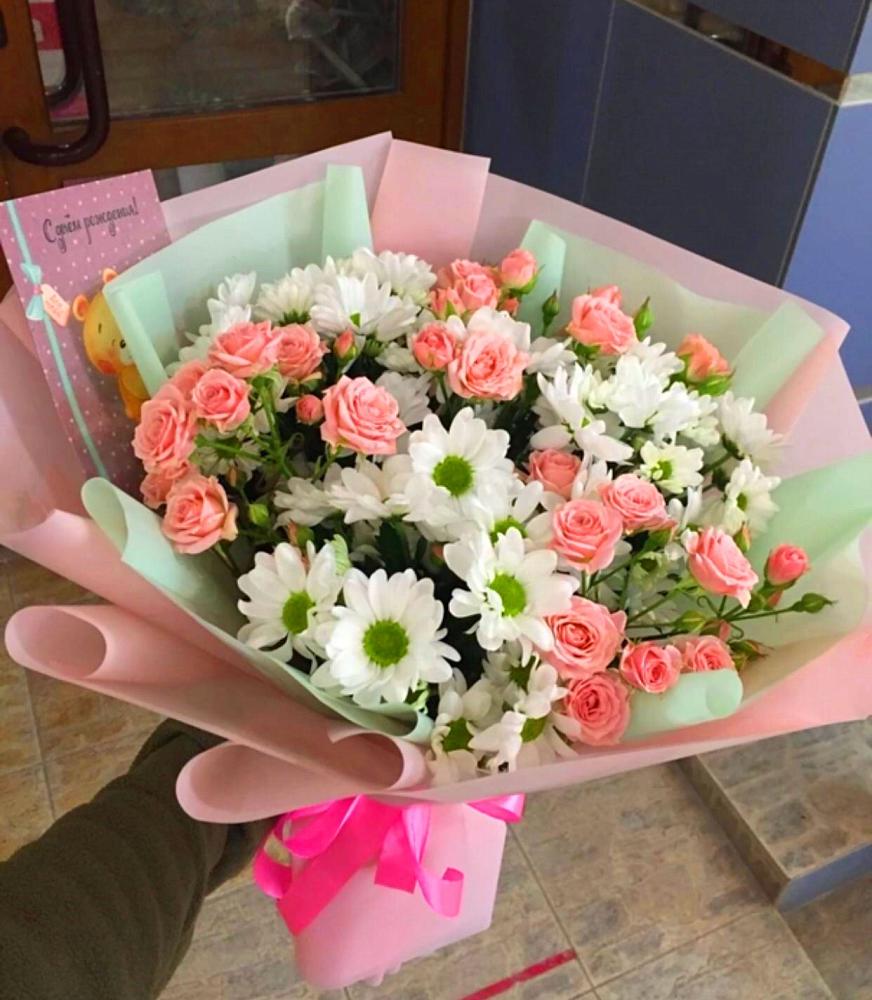 Букет цветов из: Розы и Хризантемы в Спас-Заулок