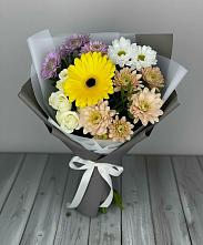 Букет цветов из:  Розы, Герберы и Хризантемы в Спас-Заулок