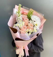Букет цветов из:  Хризантемы и Розы в Спас-Заулок