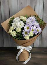 Букет цветов из:  Хризантемы и Розы в Спас-Заулок
