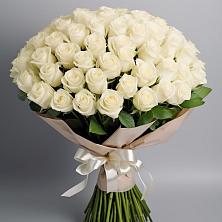 Букет 101 беля роза Белоснежка в Спас-Заулок