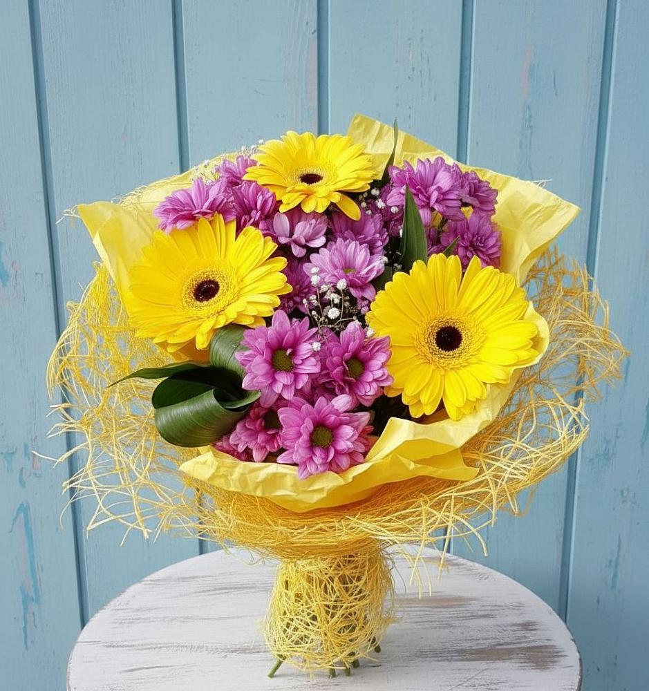 Букет цветов из: Хризантемы и Герберы в Спас-Заулок