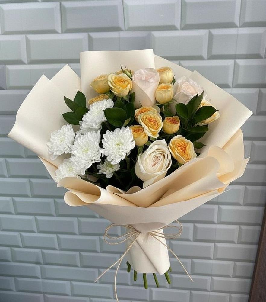 Букет цветов из: Розы и Хризантемы в Спас-Заулок