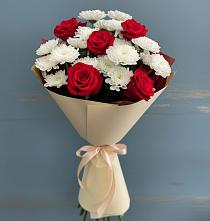 Букет цветов из:  Розы и Хризантемы в Спас-Заулок