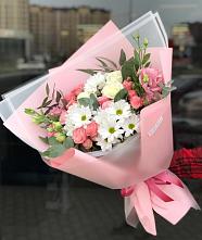 Букет цветов из:  Розы, Лизиантусы и Хризантемы в Спас-Заулок