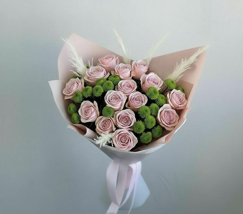 Букет цветов из: Розы и Хризантемы в Спас-Заулок