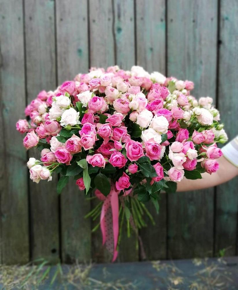 Букет Розовые кустовые розы Натали и Лав Лидия в Спас-Заулок