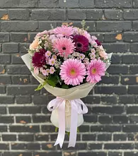 Букет цветов из:  Герберы и Хризантемы в Спас-Заулок