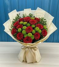 Букет цветов из:  Розы и Хризантемы в Спас-Заулок