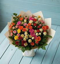 Букет Микс из разноцветных кустовых роз #REPLACE_PRED# Спас-Заулок